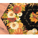 A super close up on one end of the runner, demonstrating fabric print and color details.