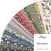 Fanned collage of regency-era and floral fabrics from the Jane Austen's House - Persuasion collection