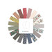 circular collage of fabrics from the Persuasion collection with a Rolie Polie label.