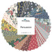 Circular collage of regency-era and floral fabrics from the Jane Austen's House - Persuasion collection