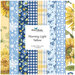 Digital collage of the Yellow colorway of the Morning Light one yard bundles.