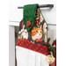 A shot of the top section of the towel taken from a slight angle, showing details on the adorable cat print.