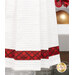 A close up on the fabric stripe through the bottom of the towel.