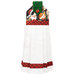 The completed Hanging Towel colored in black, red, and green fabrics from the Merry Cats collection by Benartex, isolated on a white background. 