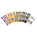 Halloween in the City cross-stitch floss set with assorted thread skeins displayed in an arc, isolated on a white background. 