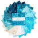 the Salt Air Batiks fanned in a circular collage with a 10" Stacker package sitting in the center.