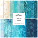 square collage of cream, aqua, teal and blue ocean-themed batiks.