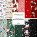 A collage of fabrics featured in the Rudolph the Red-Nosed Reindeer Collection by Northcott.