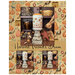 The harvest friendship drum pattern staged on a pedestal with surrounding seasonal accents.