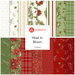 A fabric collage featuring Christmas fabric from the Noel In Bloom collection by Andover. 