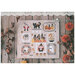 Front of the pattern displaying the finished project staged on wooden boards with fall foliage.