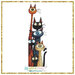 Digital rendering of the Cats Family cross stitch pattern framed with a glittering gold border