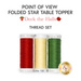 Three spools of red, chiffon yellow, and green thread, isolated on a white background below a text graphic.