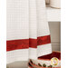 A close up on the fabric stripe through the bottom of the towel.