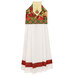 The completed Hanging Towel colored in cream, red, and green fabrics from the Deck the Halls collection by Northcott Fabrics, isolated on a white background. 