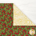 A top down shot of the napkin, folded so as to demonstrate the two reversible prints.