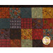 A super close up on the hot pad, demonstrating details on the fabric prints and colors.
