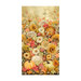 Mottled light sage fabric with a packed design of autumnal florals, leaves, and pumpkins accented by butterflies.