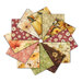 Digital collage of the Fat Quarter Bundle from the Harvest Whisper fabric collection.