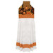 The completed Hanging Towel Kit colored in autumn fabrics from the Bountiful collection by Riley Blake Designs, isolated on a white background. 