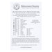 The back of the pattern showing the required floss and pattern specifications.