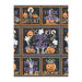 Soft black panel with five blocks of Halloween motifs like black cats, jack-o'-lanterns, mummy hands, witch hats, and more!