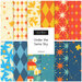A collage of fabrics featured in the Under the Same Sky Collection by With Love by Kristy for Moda Fabrics