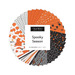 A collage of fabrics featured in the Spooky Season Mini Charm Pack by Chrissy Lux for Moda Fabrics.