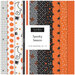 A collage of fabrics featured in the Spooky Season Fat Quarter Bundle by Chrissy Lux for Moda Fabrics.