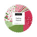 circular collage of Christmas-themed fabrics from the Feeling Festive Mini Charm Pack.
