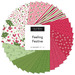 circular collage of Christmas-themed fabrics from the Feeling Festive charm pack.
