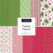 Square collage of Christmas-themed fabrics from the Feeling Festive Layer Cake