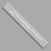 Digital mockup of the 1-inch finished size fast fusible grid cutting tool ruler on a gray background.