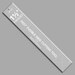 Digital mockup of the 1-1/2-inch finished size fast fusible grid cutting tool ruler on a gray background.