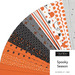 A collage of fabrics featured in the Spooky Season Dessert Roll by Chrissy Lux for Moda Fabrics