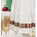 A close up on the fabric stripe through the bottom of the towel.