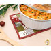 A stylized shot of the hot pad, functionally staged under a hot dish of shepherd's pie.