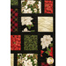 A close up on the patchwork, demonstrating fabric prints, colors, and top quilting effects.