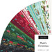 Fanned collage of christmas-themed fabrics from the Mum's Christmas Jelly Roll