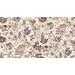 Cream multi-print fabric with a mix of Victorian springtime motifs, including florals, clocks, thematic text, and butterflies.