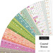 A collage of fabrics featured in the Coastal Breeze Jelly Roll by Sherri & Chelsi for Moda Fabrics.