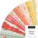 Fanned collage of floral, polka dot, and gingham summery fabrics from the Apricot Candy Jelly Roll