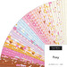 Digital fanned collage of the Jelly Roll Bundle with floral prints from the Posy fabric collection.