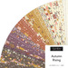 Fanned of cream, gold, orange, purple, and brown autumn-themed fabrics from the Autumn Rising collection