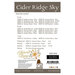 Back of the Cider Ridge Sky pattern featuring project information and fabric requirements.