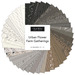 Digital collage of the neutral-tone Charm Pack Bundle from the Urban Flower Farm Gatherings fabric collection.