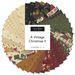 Circular collage of Christmas-themed fabrics from the A Vintage Christmas II Charm Pack