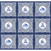 A fabric panel featured in the Prairie Blue Collection.