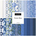 A collage of fabrics featured in the Prairie Blue Collection by Gingiber for Moda Fabrics
