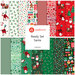 Digital collage of the available yardage fabrics from the Ready Set Santa fabric collection.